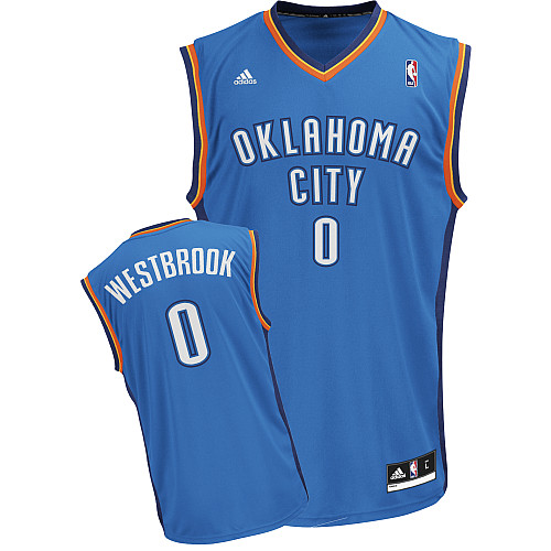  NBA Oklahoma City Thunder 0 Russell Westbrook New Revolution 30 Swingman Road Blue Jersey
